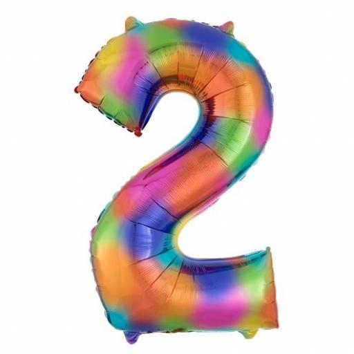34"Numbers 2 Rainbow Balloon