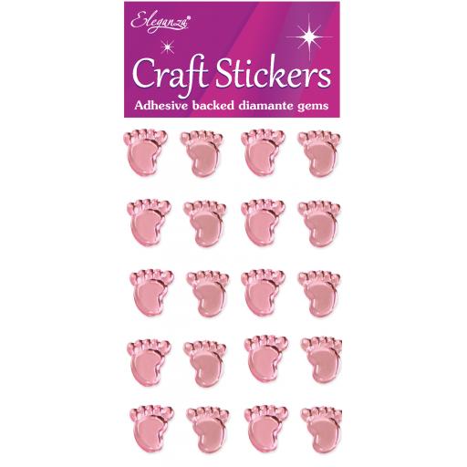 Eleganza Craft Stickers Girl Footprints Pearl Pink