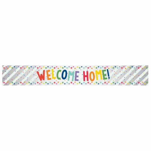 Welcome Home Multi-coloured Foil Banners( 2.7m) Long