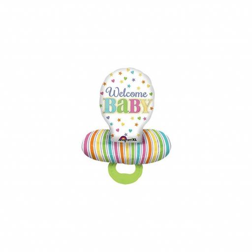 Baby Dummy Multi Foil Balloons 22/56cm w x 59/150cm