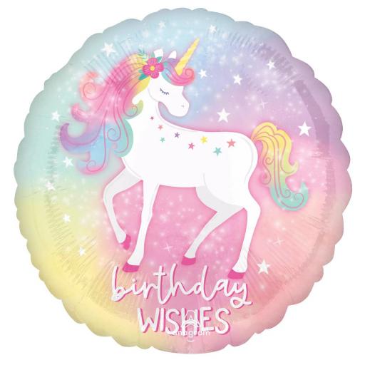 SALE Birthday Wishes Enchanted Unicorn 18″ Balloon