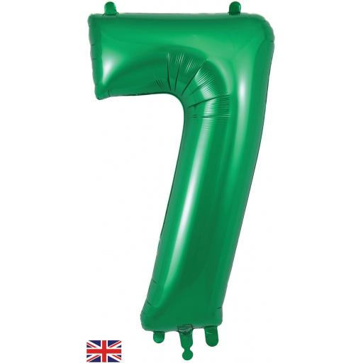 34" Number 7 Green Foil Balloon