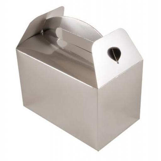 Party Box 100mm x 154mm x 92mm 6pcs Metallic Silver