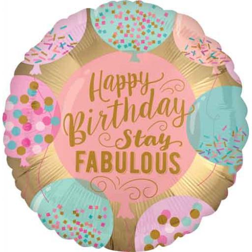 Birthday Stay Fabulous Foil Balloons