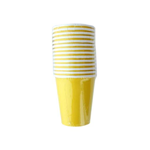 14 Neon Yellow Paper Cups 9oz