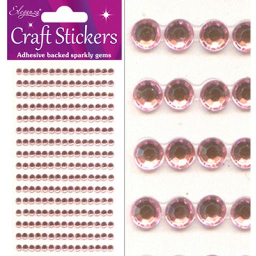 Eleganza Craft Stickers 4mm 240 gems Pearl Pink