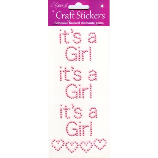 Eleganza Craft Stickers It's a Girl Pearl Pink