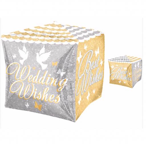 15" Wedding Wishes Cubez