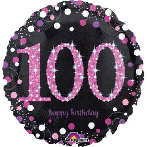 18" Pink Celebration 100 Holographic