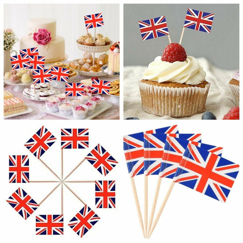 Union Jack Vintage Style Print Cupcake Toppers Paper 12 Pack main image 0