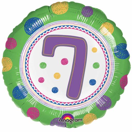 SpotOn 7th Happy Birthday Standard Foil Balloons S40 - 5 PC