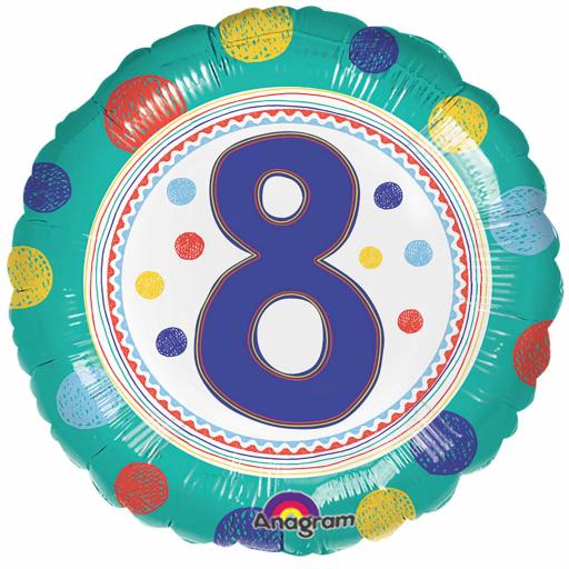 SpotOn 8th Happy Birthday Standard Foil Balloons S40 - 5 PC