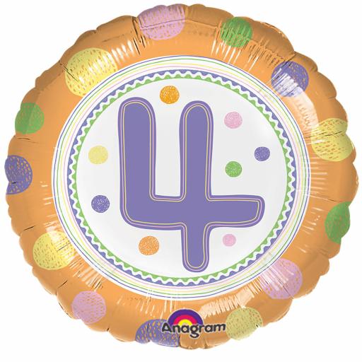 SpotOn 4th Happy Birthday Standard Foil Balloons S40 - 5 PC