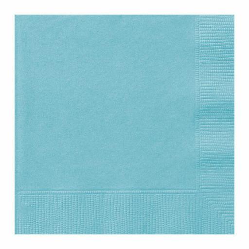 LIGHT BLUE (PACK OF 20) SMALL BEVERAGE PAPER NAPKINS