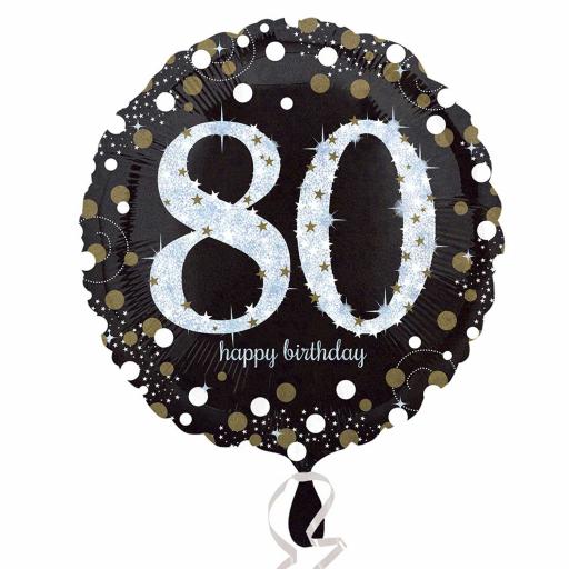 Gold Sparkling Celebration 80th Birthday Standard Foil Balloons S40 - 5 PC