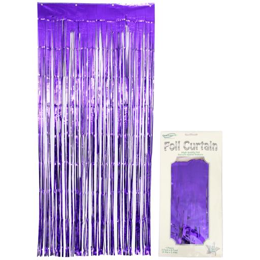 Foil Door Curtain 0.90m x 2.40m Metallic Purple