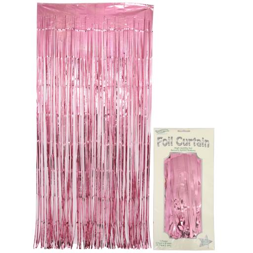 Foil Door Curtain 0.90m x 2.40m Metallic Lt. pink