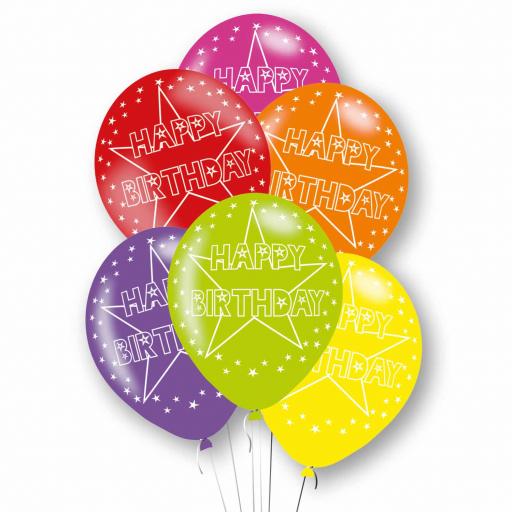 Happy Birthday Mix Latex Balloons 11"