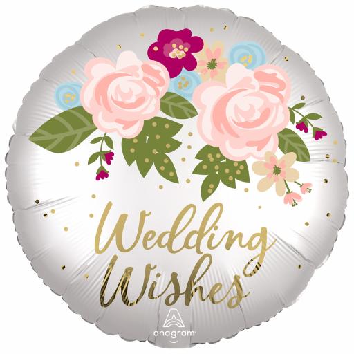 Wedding Wishes Satin Infused Standard XL Foil Balloons