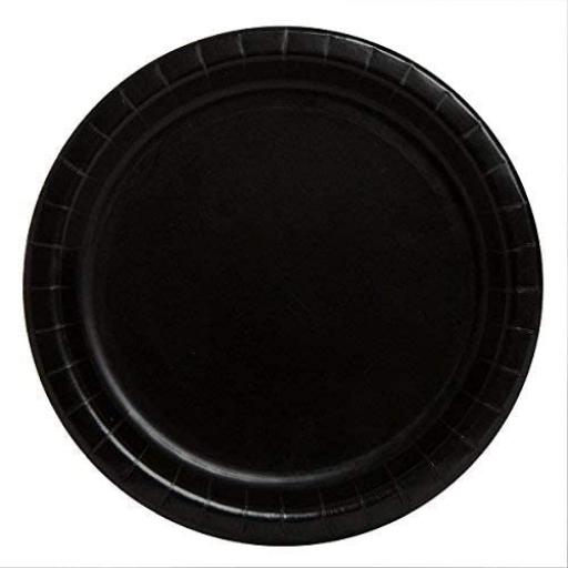 Black Paper Plates 18cm 8Pk