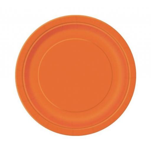 Round Dessert Plates 6-3/4" 8/Pkg-Pumpkin Orange