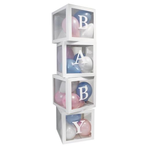 SET OF 4 BABY BOXES WITH BALLOONS
