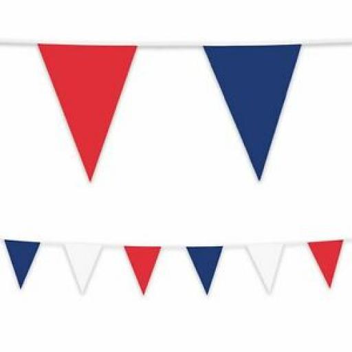 10m Giant Bunting Red White & Blue Great Britain Street Garden Party Decoration