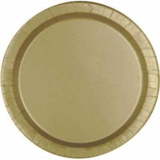 Gold Paper Party Plates 8pcs