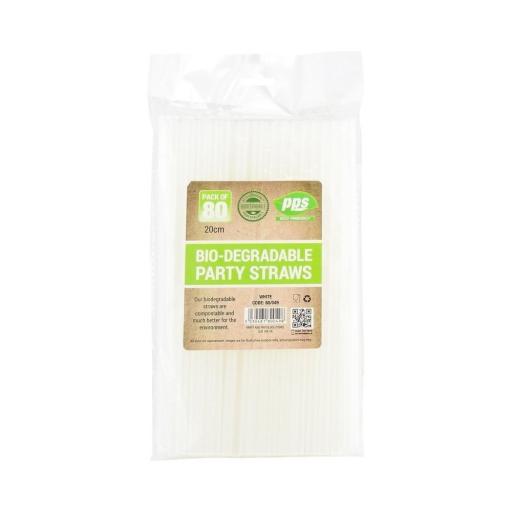 Eco Plastic Straws White 80pk