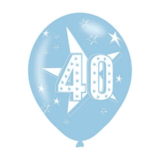 Age 40 Blue Latex Balloons