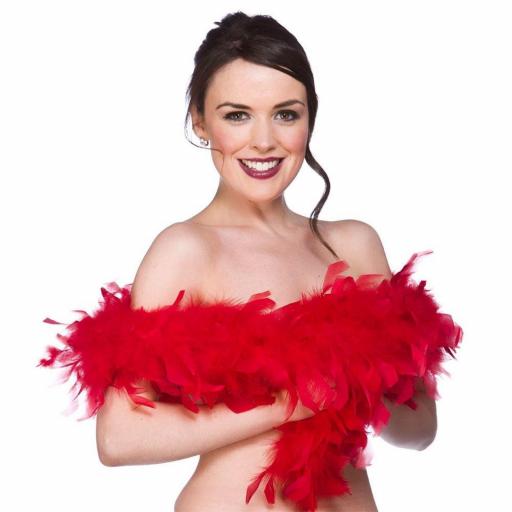 Feather Boa - 60gm/1.7m - RED