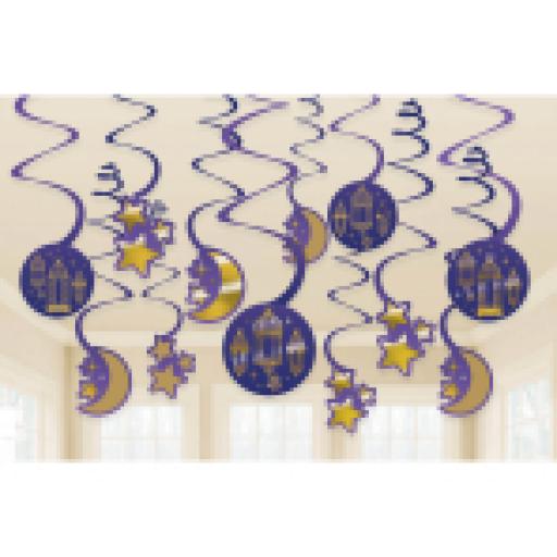 Eid Swirl Decorations - 12 PKG