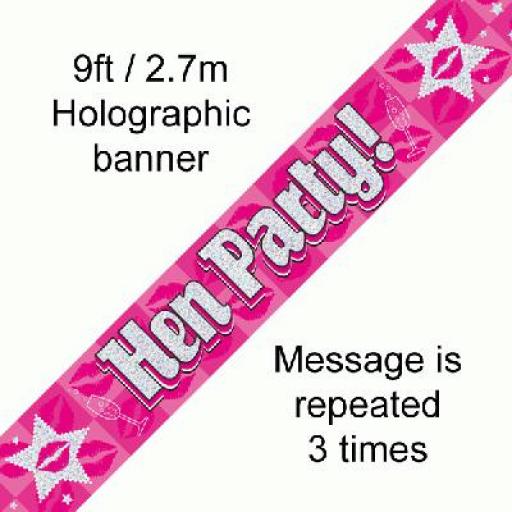 Hen Party Foil Pink Banner 2.7M Long