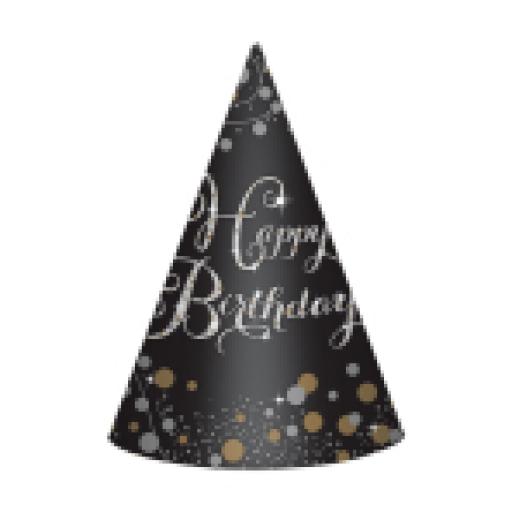 Gold Sparkling Celebration Paper Cone Hats - 6 PKG