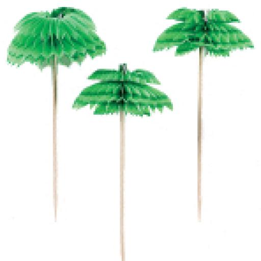 Palm Tree Honeycomb Picks 10.1cm - 12 PKG