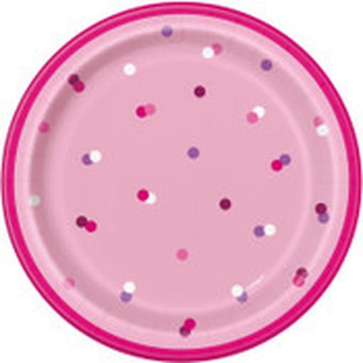 PINK H/B'DAY 8 x 7" PLATES