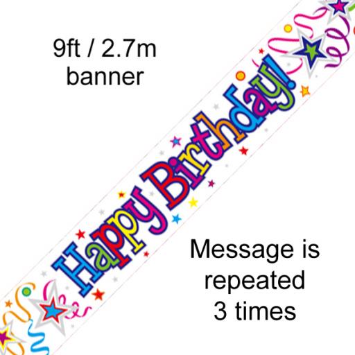 Happy Birthday Banner 2.7 M Long