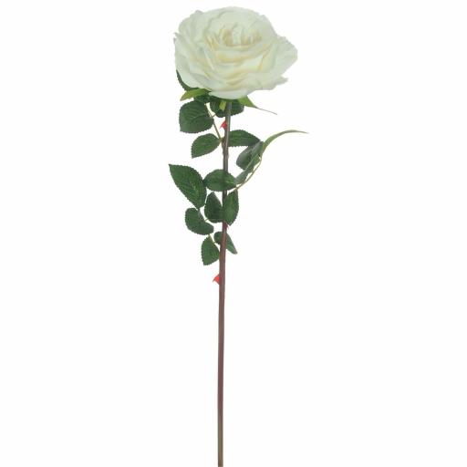 Silk Single Tudor Rose - White