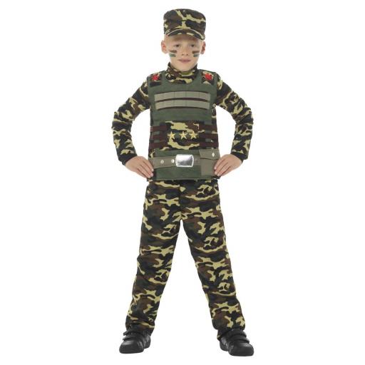 Camouflage Military Boy Costume, Green