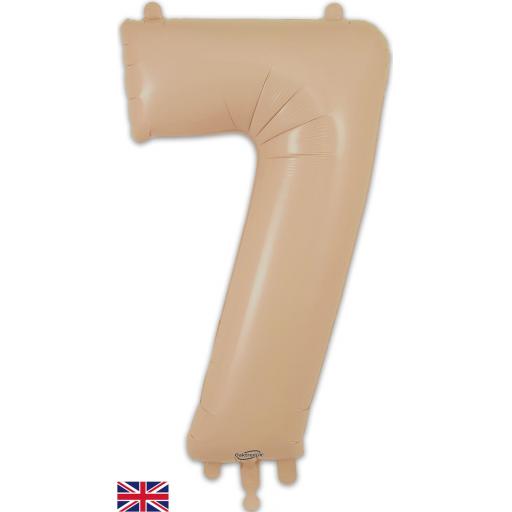 34" Number 7 Matte Nude Foil Balloon