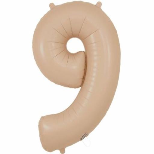 34"Number 9 Matte Nude Foil Balloon