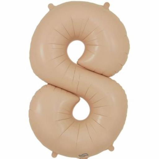 34" Number 8 Matte Nude Foil Balloon