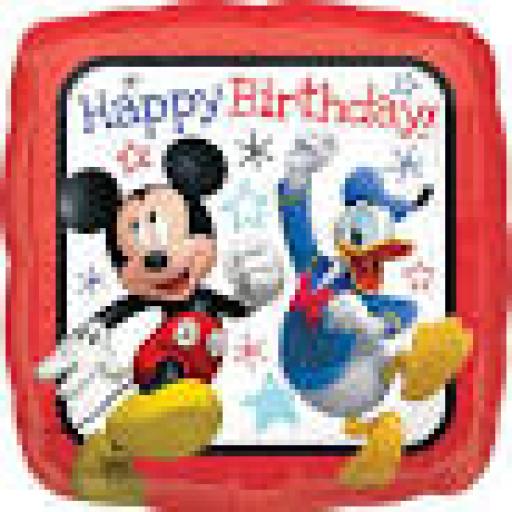 17" Mickey Roadster Birthday Square Balloon