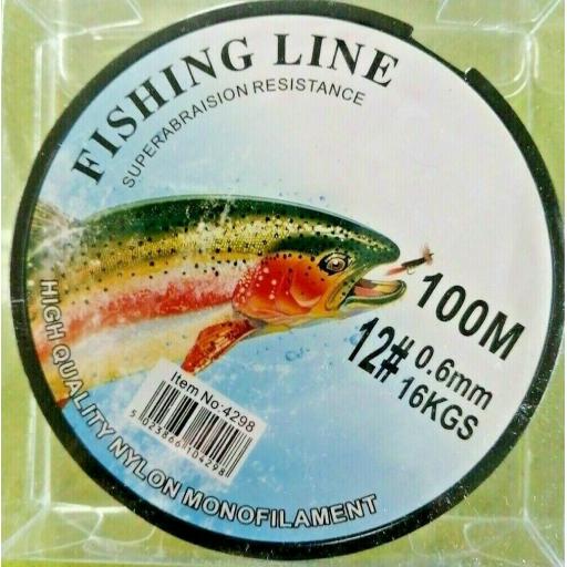 Fishing Line 100m Reel Clear Wire String Monofilament 0.6mm