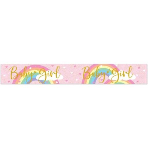 Baby Girl Holographic Banner 2.7m Lengh
