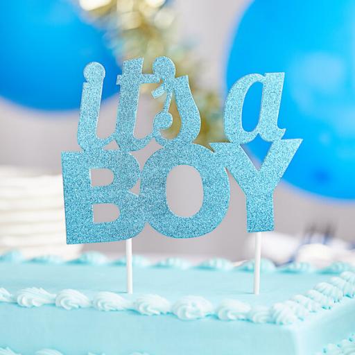 Blue Glitter "It's a Boy" Cake Topper