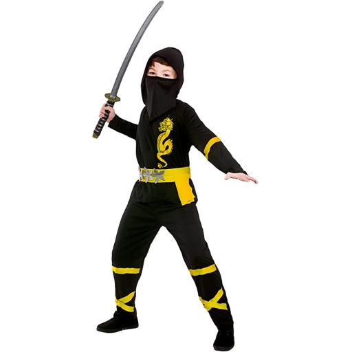 Age 11-13 Kids Power Ninja Fancy Dress Costume