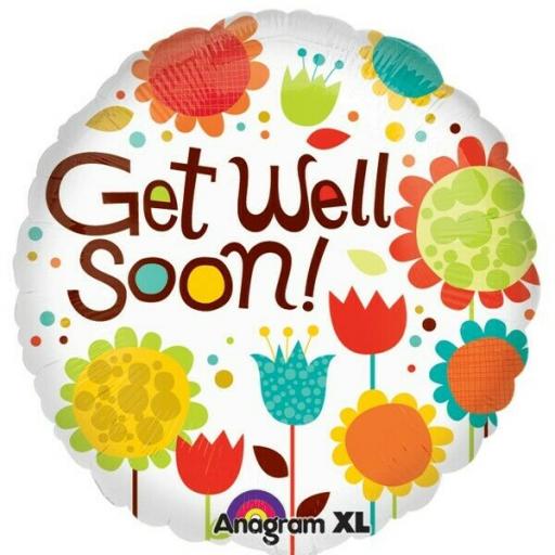 Get Well Soon 18"/45cm Multicolored Foil Balloon