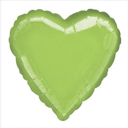 Lime Green Heart Foil Balloon (18 inch)