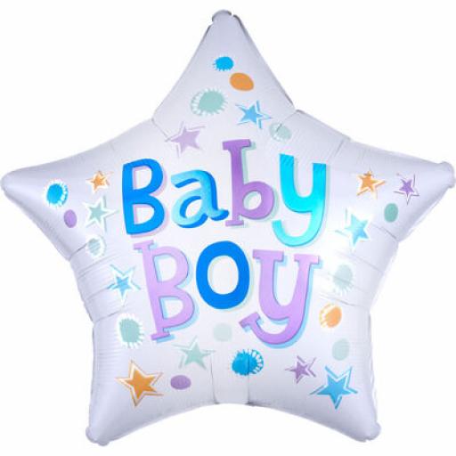 18 Inch Baby Boy Star Helium Balloon